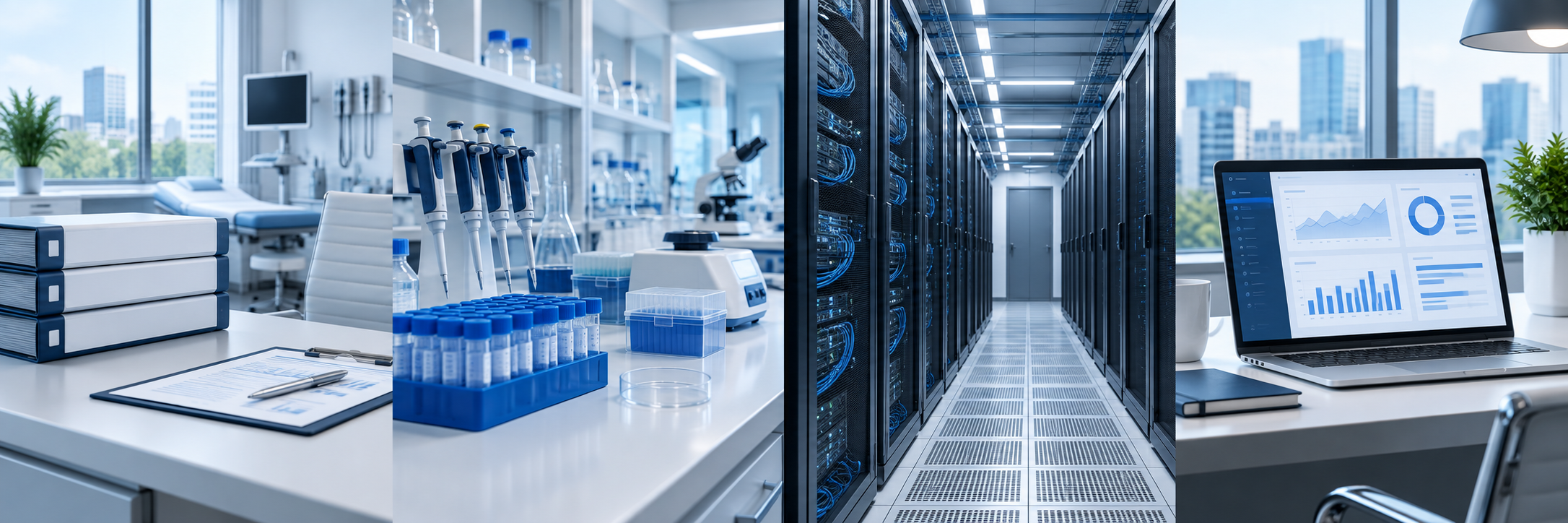 IT server racks and network infrastructure